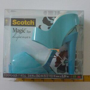 3M Scotch Magic Tape Dispenser High Heel Peeptoe Sandal Blue Teal Aqua